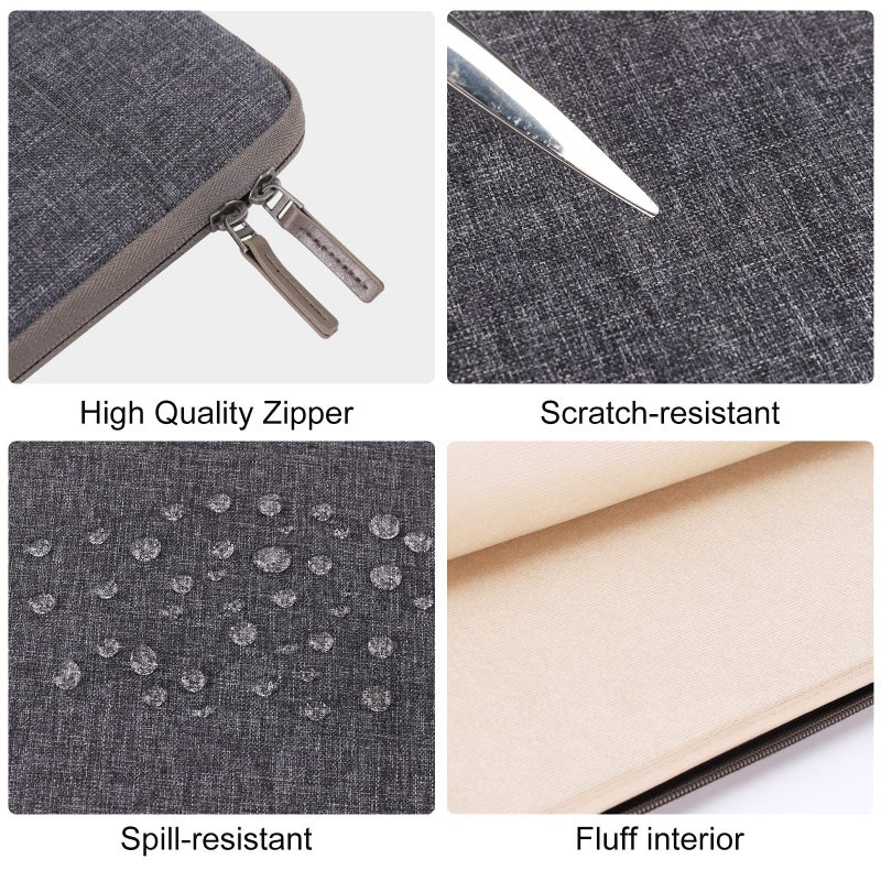 DOMISO 13 inch Laptop Sleeve Case Waterproof Carrying Bag for 12.5-13"" Notebook/13 MacBook Pro/12.9"" iPad Pro/13 MacBook Air Retina 2018/12.3"" Microsoft Surface Pro Pro 4 Pro 6 Dark Grey - Image 3